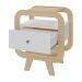 Mesa Lateral com 1 Gaveta e Portas USB Multimóveis CR45304 Naturale/Branco