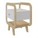 Mesa Lateral com 1 Gaveta e Portas USB Multimóveis CR45304 Naturale/Branco