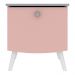 Mesa de Cabeceira 100% MDF com 1 gaveta Doçura Multimóveis Branco/Cinza/Rosa