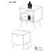 Mesa de Cabeceira 100% MDF com 1 gaveta Doçura Multimóveis Branco/Cinza/Rosa