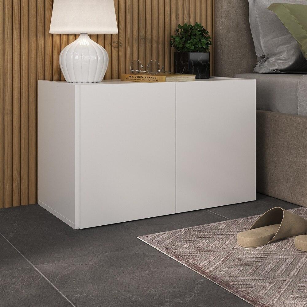 Mesa de Cabeceira 2 Portas Multimóveis MP4130 Branca
