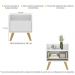 Mesa de Cabeceira 40 cm com Pés Retrô Multimóveis MP4041 Branca/Natural