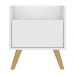 Mesa de Cabeceira 40 cm com Pés Retrô Multimóveis MP4041 Branca/Natural