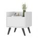 Mesa de Cabeceira 40 cm com Pés Retrô Multimóveis MP4041 Branca/Preta