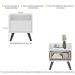 Mesa de Cabeceira 40 cm com Pés Retrô Multimóveis MP4041 Branca/Preta