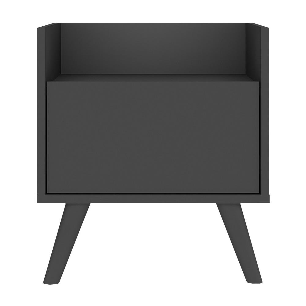 Mesa de Cabeceira 40 cm com Pés Retrô Multimóveis MP4041 Preta