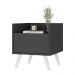 Mesa de Cabeceira 40 cm com Pés Retrô Multimóveis MP4041 Preta/Branca