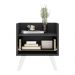 Mesa de Cabeceira 40 cm com Pés Retrô Multimóveis MP4041 Preta/Branca