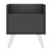 Mesa de Cabeceira 40 cm com Pés Retrô Multimóveis MP4041 Preta/Branca