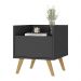 Mesa de Cabeceira 40 cm com Pés Retrô Multimóveis MP4041 Preta/Natural