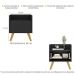 Mesa de Cabeceira 40 cm com Pés Retrô Multimóveis MP4041 Preta/Natural