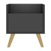 Mesa de Cabeceira 40 cm com Pés Retrô Multimóveis MP4041 Preta/Natural