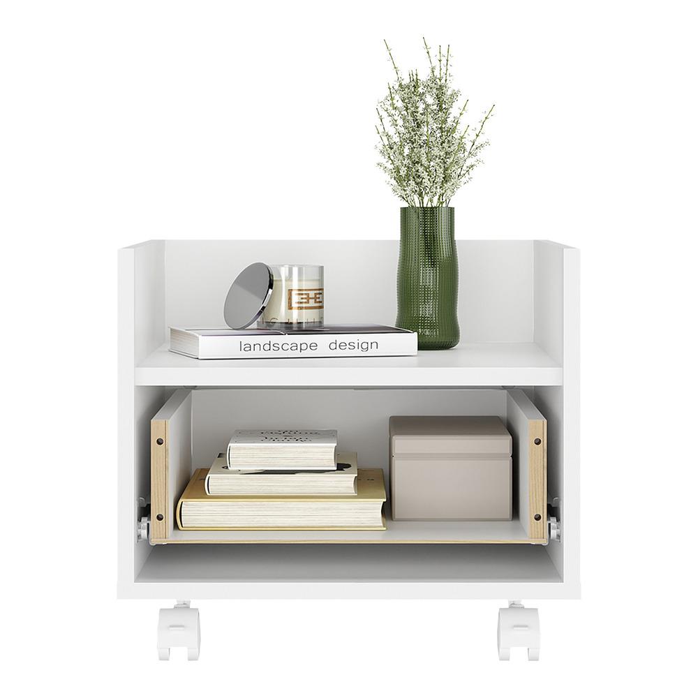 Mesa de Cabeceira 40 cm com Rodízios Multimóveis MP4042 Branca