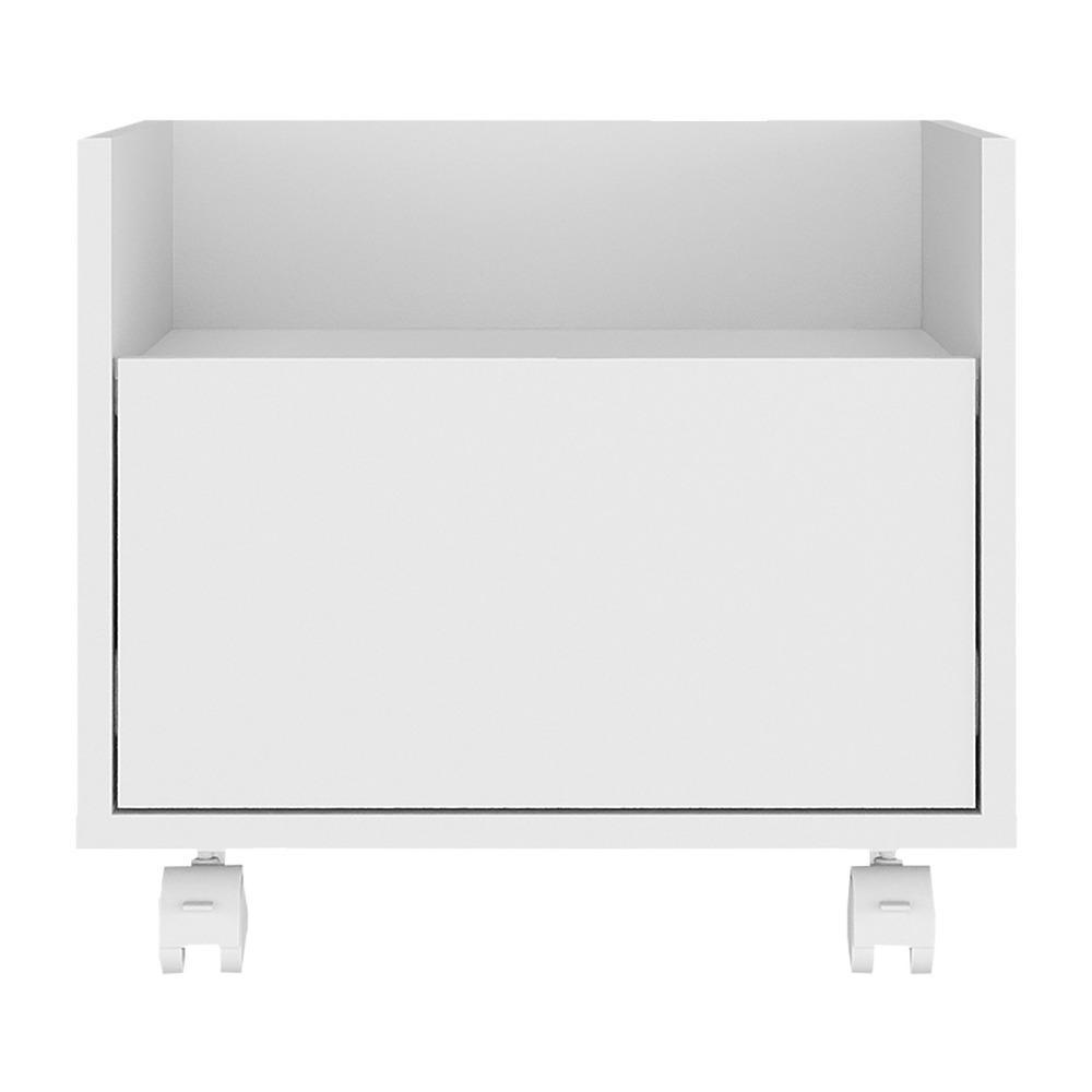 Mesa de Cabeceira 40 cm com Rodízios Multimóveis MP4042 Branca