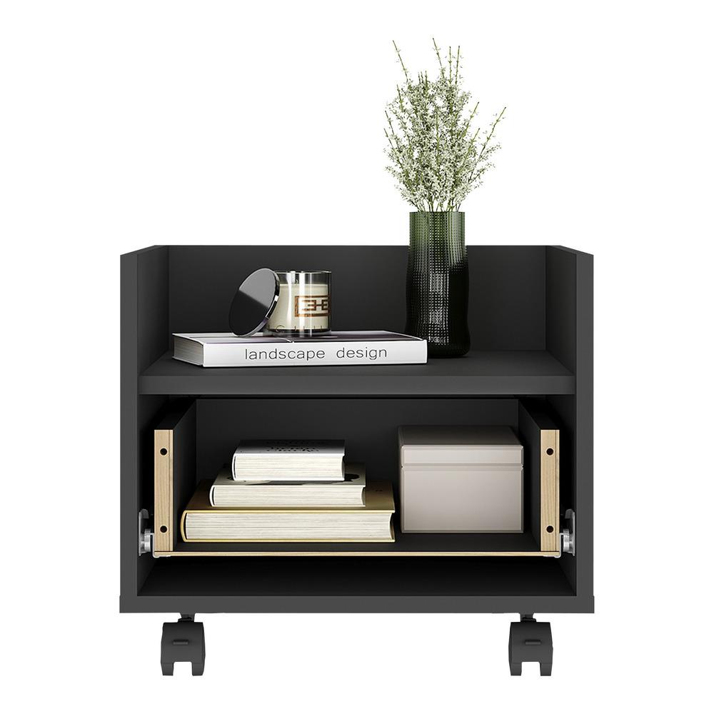 Mesa de Cabeceira 40 cm com Rodízios Multimóveis MP4042 Preta