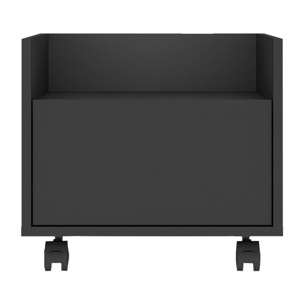 Mesa de Cabeceira 40 cm com Rodízios Multimóveis MP4042 Preta