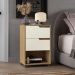 Mesa de Cabeceira 45cm com 2 Gavetas Multimóveis CR35244 Branco/Nature