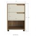 Mesa de Cabeceira 45cm com 2 Gavetas Multimóveis CR35244 Branco/Nature