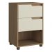 Mesa de Cabeceira 45cm com 2 Gavetas Multimóveis CR35244 Branco/Nature
