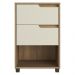 Mesa de Cabeceira 45cm com 2 Gavetas Multimóveis CR35244 Branco/Nature