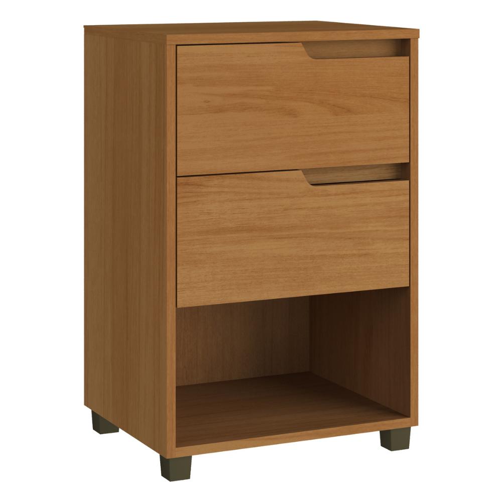 Mesa de Cabeceira 45cm com 2 Gavetas Multimóveis CR35244 Nature
