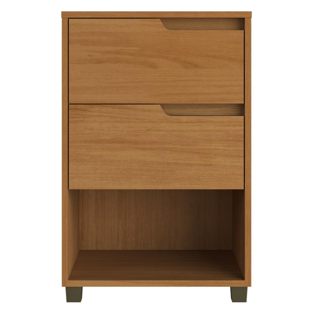 Mesa de Cabeceira 45cm com 2 Gavetas Multimóveis CR35244 Nature