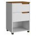 Mesa de Cabeceira 45cm com 2 Gavetas Multimóveis CR35244 Nature/Champanhe