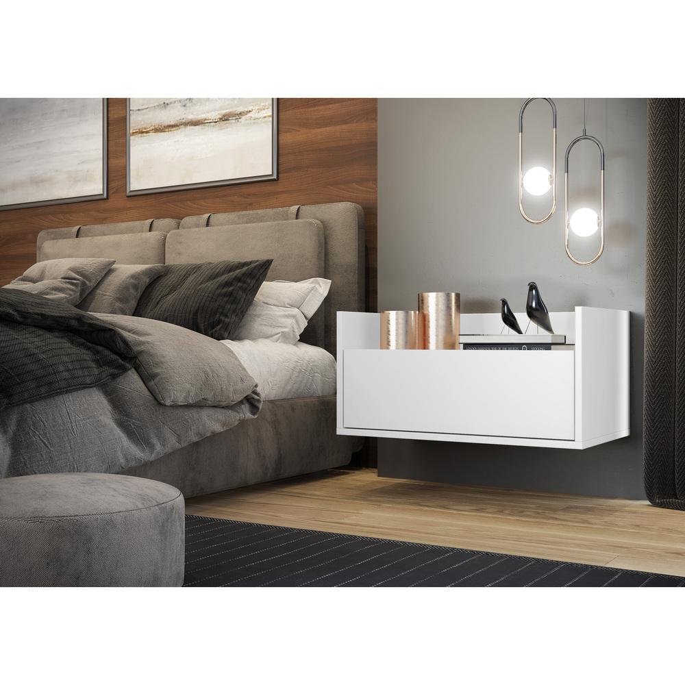 Mesa de Cabeceira 60 cm Suspensa Multimóveis FG3626 Branca