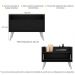 Mesa de Cabeceira 60 cm c/ Pés Retrô Multimóveis Preta/Branca