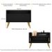 Mesa de Cabeceira 60 cm c/ Pés Retrô Multimóveis Preta/Natural