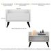 Mesa de Cabeceira 60 cm com Pés Retrô Multimóveis FG3627 Branca/Preta
