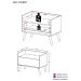 Mesa de Cabeceira 60 cm com Pés Retrô Multimóveis FG3627 Branca/Preta