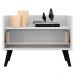 Mesa de Cabeceira 60 cm com Pés Retrô Multimóveis FG3627 Branca/Preta