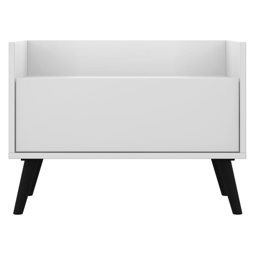 Mesa de Cabeceira 60 cm com Pés Retrô Multimóveis FG3627 Branca/Preta