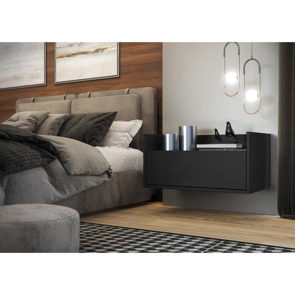 Mesa de Cabeceira 80 cm Suspensa Multimóveis Preta