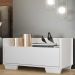 Mesa de Cabeceira 80 cm c/ Pés Quadrados Multimóveis Branca