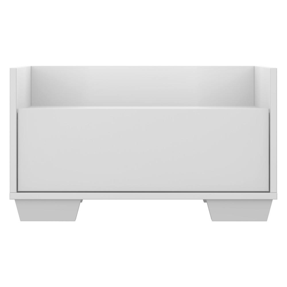 Mesa de Cabeceira 80 cm c/ Pés Quadrados Multimóveis Branca