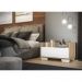 Mesa de Cabeceira 80 cm c/ Pés Quadrados Multimóveis Rustic/Branco