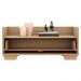Mesa de Cabeceira 80 cm c/ Pés Quadrados Multimóveis Rustic/Branco/Natural