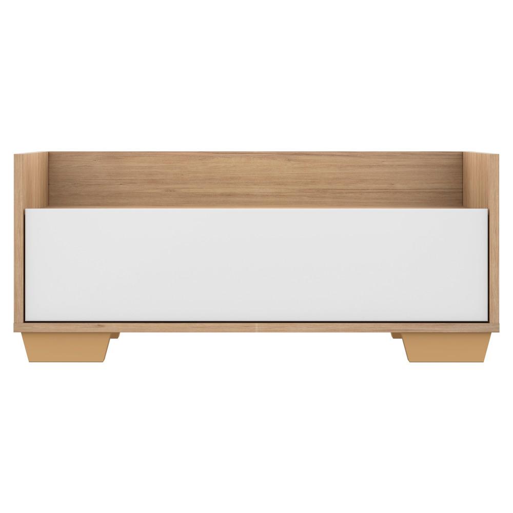 Mesa de Cabeceira 80 cm c/ Pés Quadrados Multimóveis Rustic/Branco/Natural