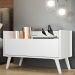 Mesa de Cabeceira 80 cm c/ Pés Retrô Multimóveis Branca