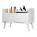 Mesa de Cabeceira 80 cm c/ Pés Retrô Multimóveis Branca