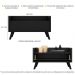 Mesa de Cabeceira 80 cm c/ Pés Retrô Multimóveis Preta