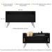 Mesa de Cabeceira 80 cm c/ Pés Retrô Multimóveis Preta/Branca