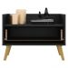 Mesa de Cabeceira 80 cm c/ Pés Retrô Multimóveis Preta/Natural