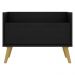 Mesa de Cabeceira 80 cm c/ Pés Retrô Multimóveis Preta/Natural
