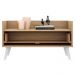 Mesa de Cabeceira 80 cm c/ Pés Retrô Multimóveis Rustic/Branco