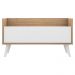 Mesa de Cabeceira 80 cm c/ Pés Retrô Multimóveis Rustic/Branco