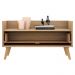 Mesa de Cabeceira 80 cm c/ Pés Retrô Multimóveis Rustic/Branco/Natural