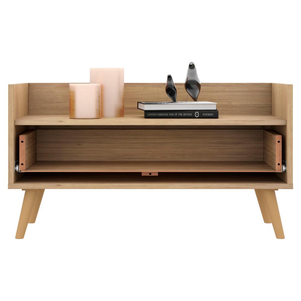 Mesa de Cabeceira 80 cm c/ Pés Retrô Multimóveis Rustic/Branco/Natural